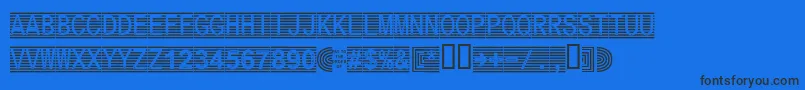 Fonte Secure17a – fontes pretas em um fundo azul