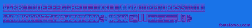 フォントSecure17a – 紫色のフォント、青い背景