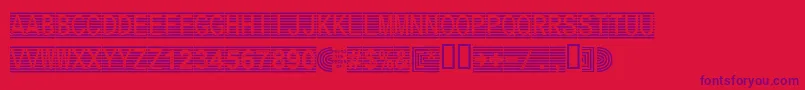 フォントSecure17a – 赤い背景に紫のフォント