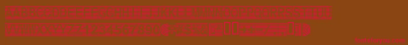 Secure17a-Schriftart – Rote Schriften auf braunem Hintergrund