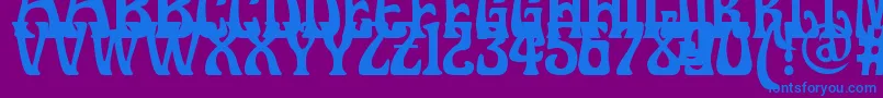 フォントDoctorfibesdel – 紫色の背景に青い文字