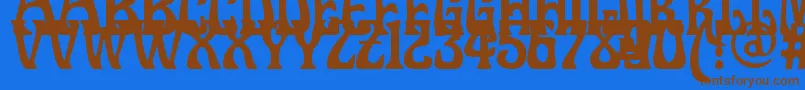 Doctorfibesdel Font – Brown Fonts on Blue Background