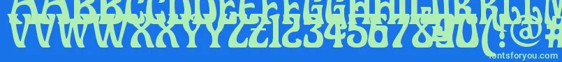 Doctorfibesdel Font – Green Fonts on Blue Background