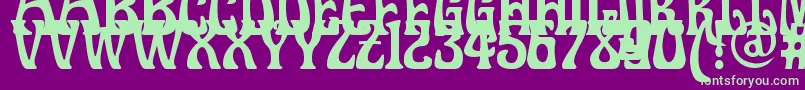 Doctorfibesdel-Schriftart – Grüne Schriften auf violettem Hintergrund