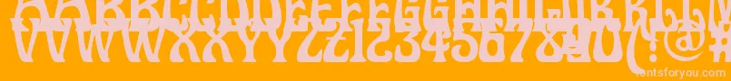 Doctorfibesdel-fontti – vaaleanpunaiset fontit oranssilla taustalla