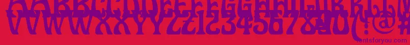 フォントDoctorfibesdel – 赤い背景に紫のフォント