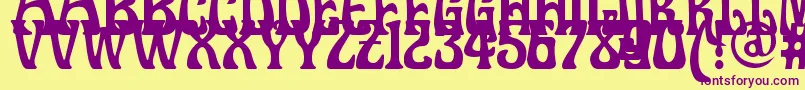 Doctorfibesdel Font – Purple Fonts on Yellow Background