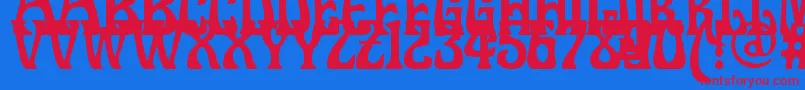 Doctorfibesdel Font – Red Fonts on Blue Background