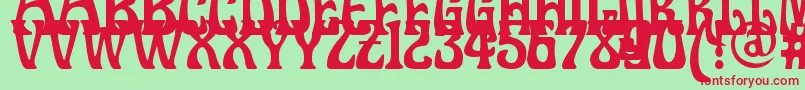 Doctorfibesdel Font – Red Fonts on Green Background