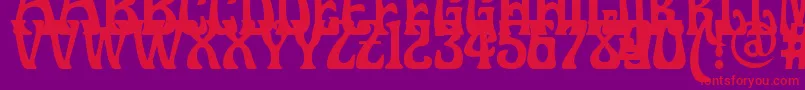 フォントDoctorfibesdel – 紫の背景に赤い文字
