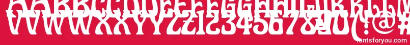 Doctorfibesdel-Schriftart – Weiße Schriften auf rotem Hintergrund