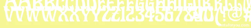 Шрифт Doctorfibesdel – белые шрифты на жёлтом фоне