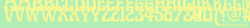 Doctorfibesdel-fontti – keltaiset fontit vihreällä taustalla