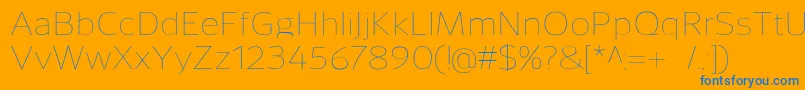 SavileThin Font – Blue Fonts on Orange Background