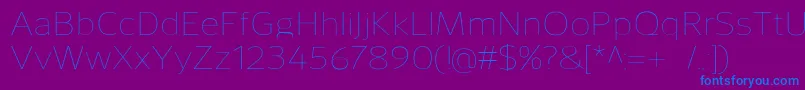 SavileThin Font – Blue Fonts on Purple Background