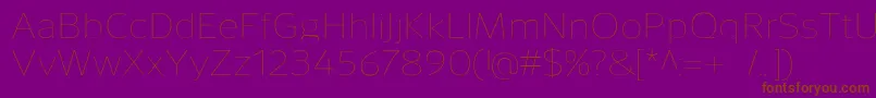 SavileThin-Schriftart – Braune Schriften auf violettem Hintergrund