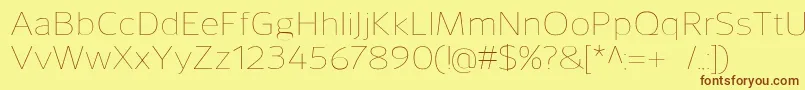 SavileThin Font – Brown Fonts on Yellow Background