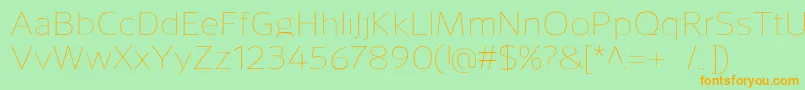SavileThin Font – Orange Fonts on Green Background