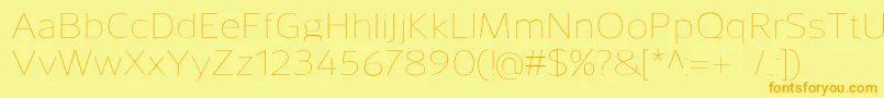 SavileThin Font – Orange Fonts on Yellow Background