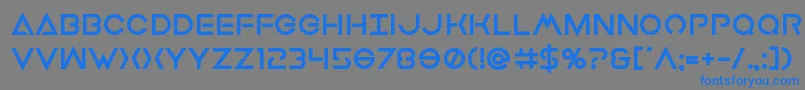 フォントEarthorbiterxtrabold – 灰色の背景に青い文字