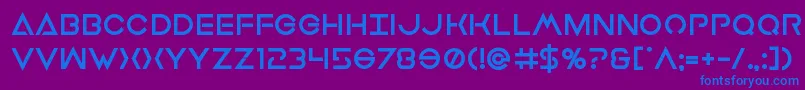 フォントEarthorbiterxtrabold – 紫色の背景に青い文字