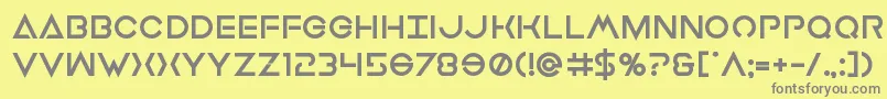 フォントEarthorbiterxtrabold – 黄色の背景に灰色の文字