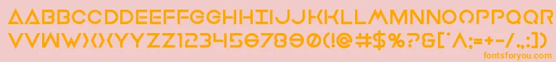 フォントEarthorbiterxtrabold – オレンジの文字がピンクの背景にあります。