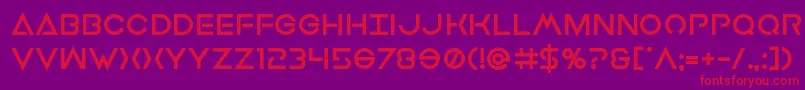 Czcionka Earthorbiterxtrabold – czerwone czcionki na fioletowym tle