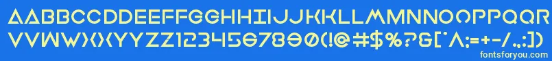 フォントEarthorbiterxtrabold – 黄色の文字、青い背景