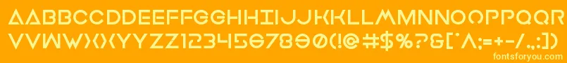 Earthorbiterxtrabold-fontti – keltaiset fontit oranssilla taustalla
