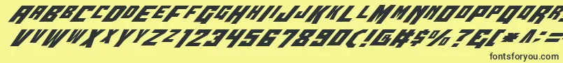 WhiskeyBravoVictorItalic Font – Black Fonts on Yellow Background