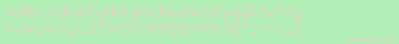 Fonte ElfarNormalG98 – fontes rosa em um fundo verde