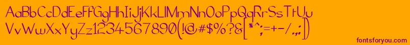 ElfarNormalG98 Font – Purple Fonts on Orange Background
