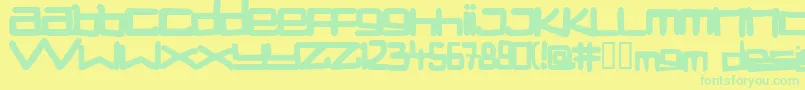Stuck Font – Green Fonts on Yellow Background