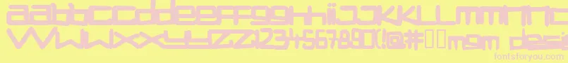 Stuck Font – Pink Fonts on Yellow Background