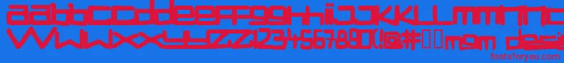 Stuck Font – Red Fonts on Blue Background