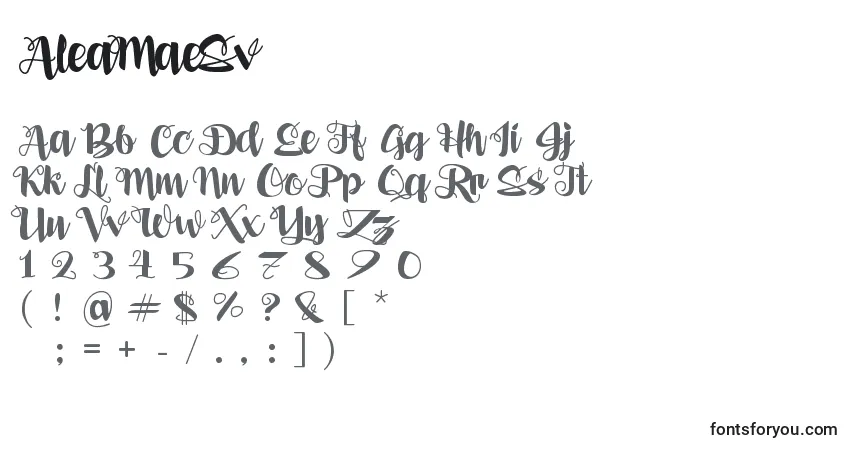 Schriftart AleaMaeSv – Alphabet, Zahlen, spezielle Symbole