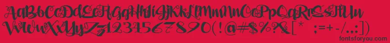 AleaMaeSv Font – Black Fonts on Red Background