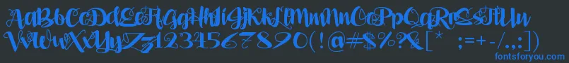 AleaMaeSv Font – Blue Fonts on Black Background
