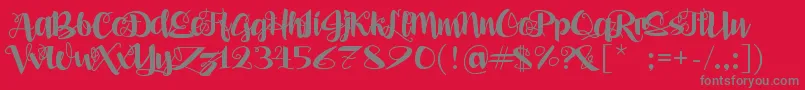 AleaMaeSv Font – Gray Fonts on Red Background