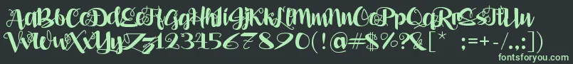 AleaMaeSv Font – Green Fonts on Black Background
