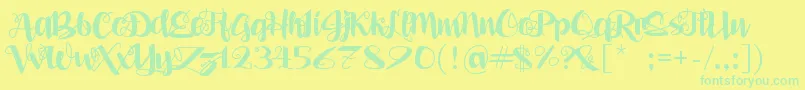 Police AleaMaeSv – polices vertes sur fond jaune