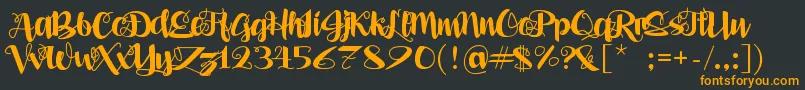 AleaMaeSv Font – Orange Fonts on Black Background