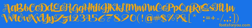 AleaMaeSv Font – Orange Fonts on Blue Background