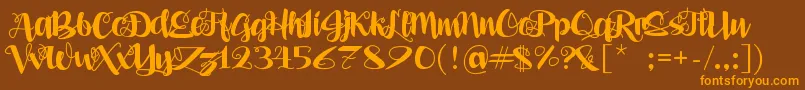 AleaMaeSv Font – Orange Fonts on Brown Background