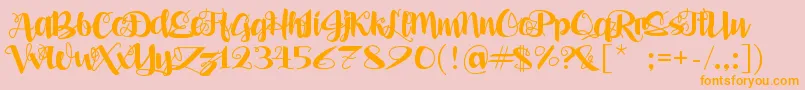 AleaMaeSv Font – Orange Fonts on Pink Background