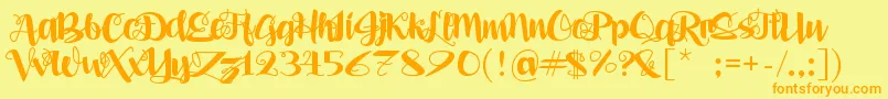 AleaMaeSv Font – Orange Fonts on Yellow Background