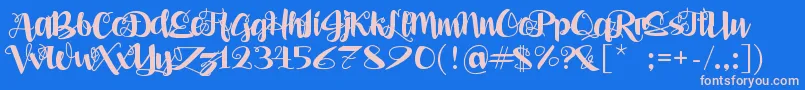 AleaMaeSv Font – Pink Fonts on Blue Background