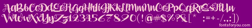 AleaMaeSv Font – Pink Fonts on Purple Background