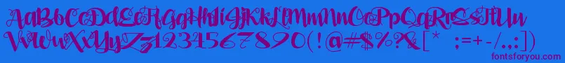 AleaMaeSv Font – Purple Fonts on Blue Background
